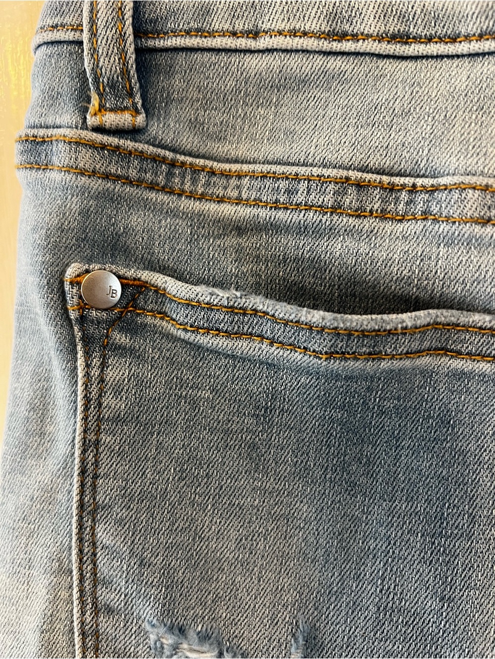 Judy Blue Light Blue Distressed High-Rise Jean Shorts, Size S - Picture 7 of 15